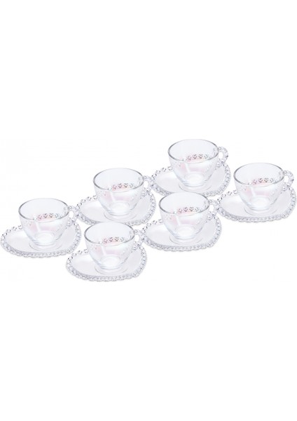 Rory Lüsterli Cam 6 Kişilik Kahve Fincan Takımı 80 ml