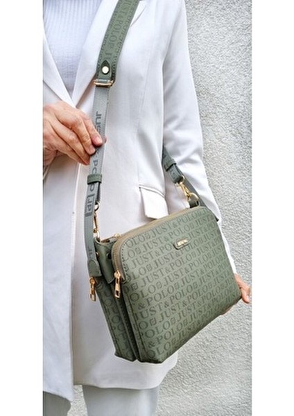 Kadın Yeşil 5 Bölmeli Omuz ve Çapraz Çantası Postacı Çantası