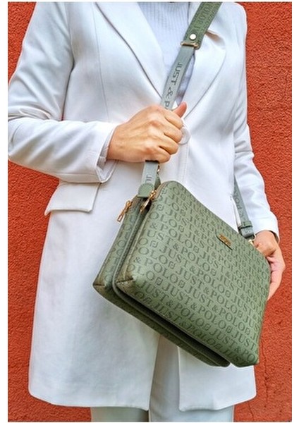 Kadın Yeşil 5 Bölmeli Omuz ve Çapraz Çantası Postacı Çantası modelleri