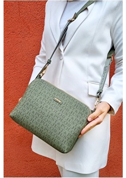 Kadın Yeşil 5 Bölmeli Omuz ve Çapraz Çantası Postacı Çantası