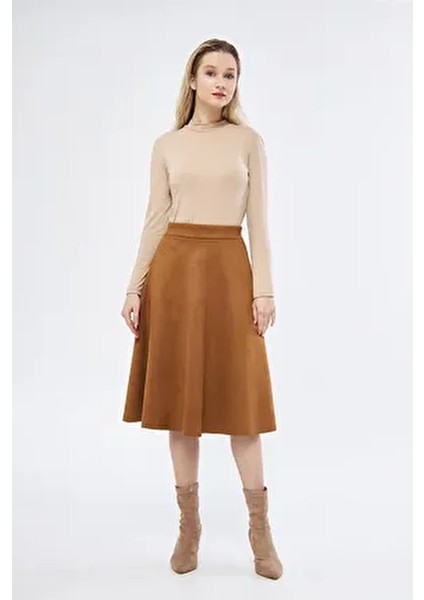 Midi Boy Süet Kiloş Etek