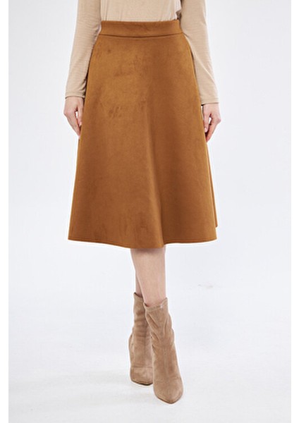 Midi Boy Süet Kiloş Etek modelleri