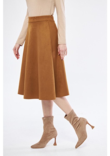 Midi Boy Süet Kiloş Etek indirimleri