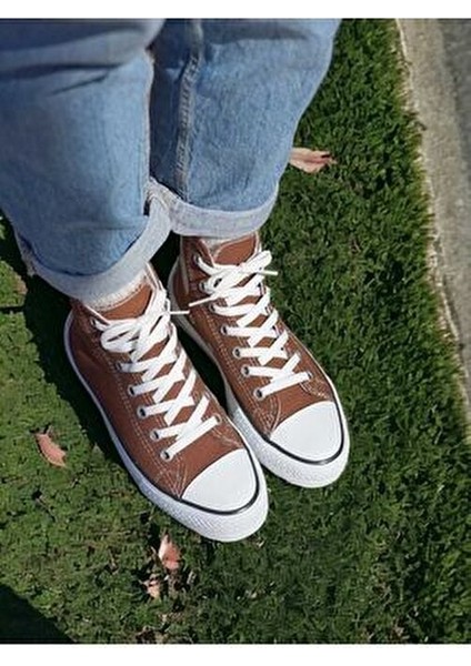 Unisex Acı Kahverengi Uzun Bilekli Keten Spor Ayakkabı modelleri