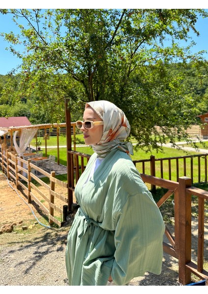 Inci Desenli Eşarp Yeşil