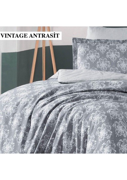Vintage Antrasit Çift Kişilik Nevresim Takımı 200X220 cm fiyatları