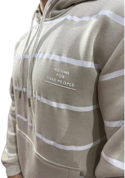 3 Iplik Kapşonlu Sweatshirt Krem fiyatları