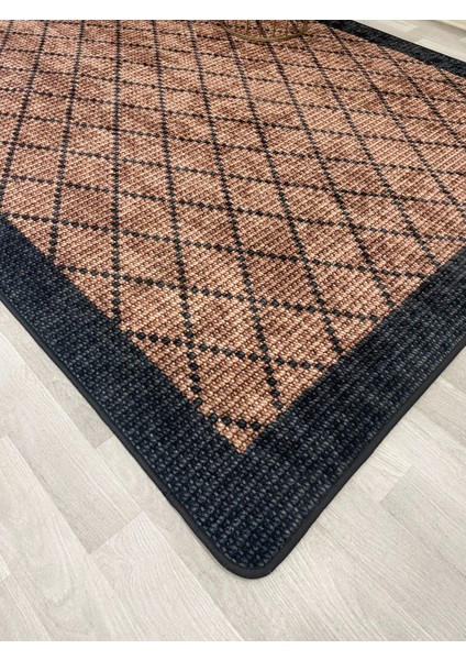 Kahverengi-Siyah Jüt Sisal Görünüm Bordürlü Kaymaz Taban Yolluk Halı fiyatları