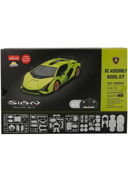 1:18 Lamborghini Sian Fkp 37 Uzaktan Kumandalı Model Araç Montaj Kiti