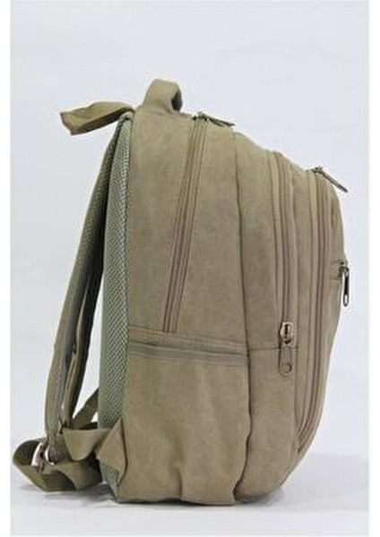 Emr Çanta 15.6 Inç Laptop Bölmeli Kanvas Kumaş Sırt Çantası Bej modelleri
