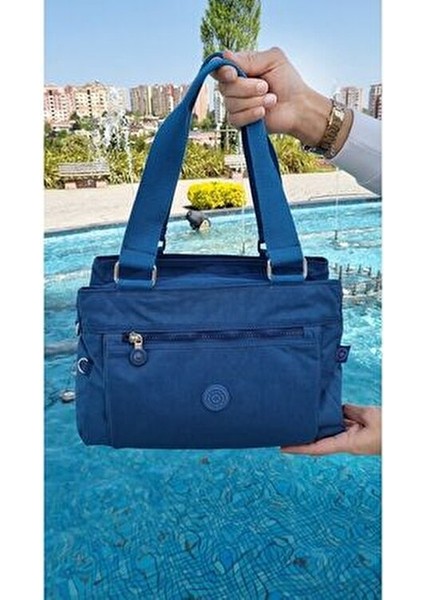 Kadın Mavi Çok Bölmeli Omuz Va Çapraz Çantası fiyatları