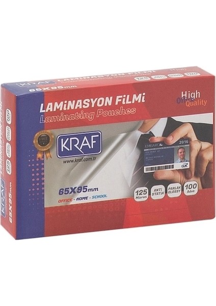 Laminasyon Filmi 65X95 mm 125 Micron 100'LÜ