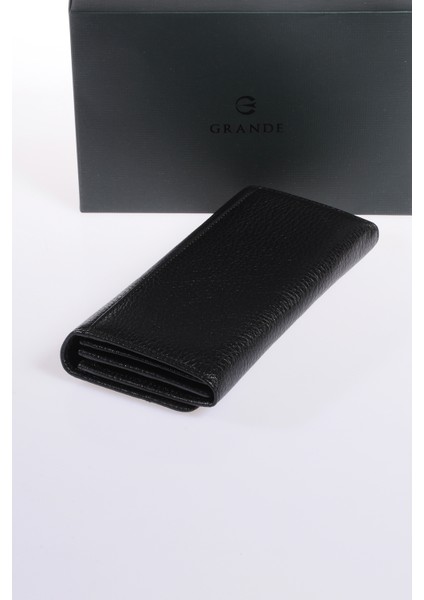 Hakiki Deri Kadın Cüzdan Siyah 2615