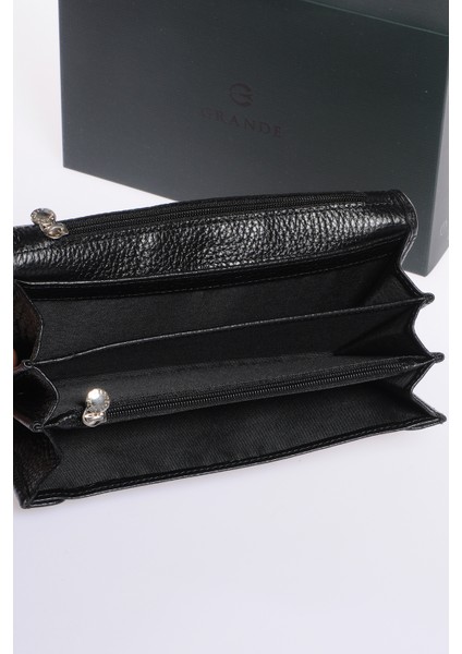 Hakiki Deri Kadın Cüzdan Siyah 2615 modelleri