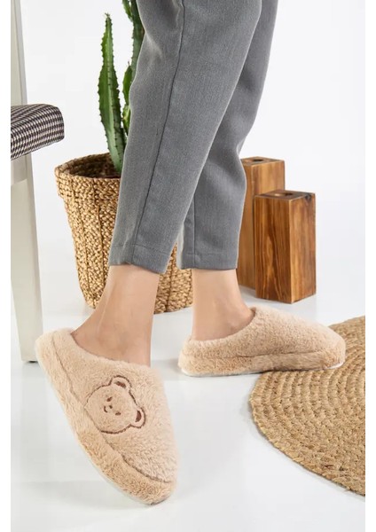 Kadın Ev Terliği Peluş Terlik Çeyiz ve Bohça Terliği Ses Yapmaz Kalın Taban fırsatları