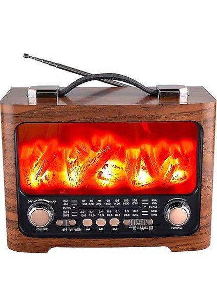 RT-733 Bluetooth Fm-Usb-Tf-Aux Şarjlı Nostaljik Radyo