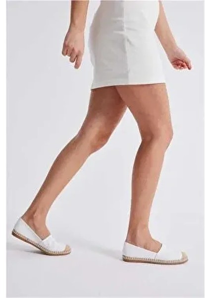 Kadın Yazlık Beyaz Espadril Çok Şık Günlük Babet