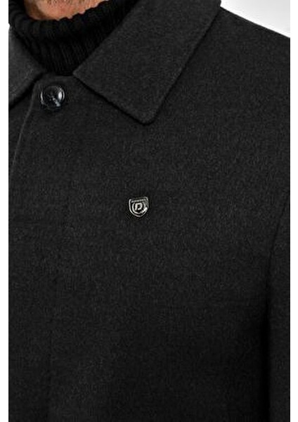 Füme Polyester Karışımlı Uzun Palto Ceket Yaka Casual Stil fırsatları