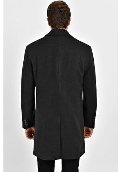 Füme Polyester Karışımlı Uzun Palto Ceket Yaka Casual Stil indirimleri