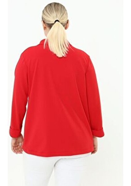 Büyük Beden Kırmızı Ceket modelleri