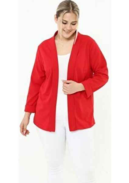 Büyük Beden Kırmızı Ceket
