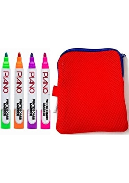 4 Adet Ufen Renkli Beyaz Tahta Kalemi & Kırmızı Kalemlik fiyatları