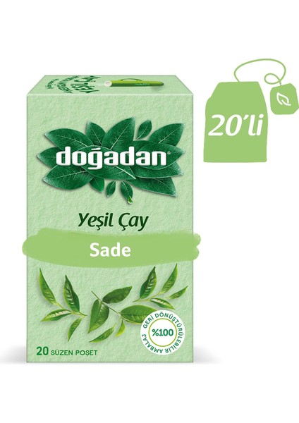 Yeşil Çay Sade 20 Adet Bitki Çayı Ferahlatıcı Lezzet ile Sağlıklı Seçim