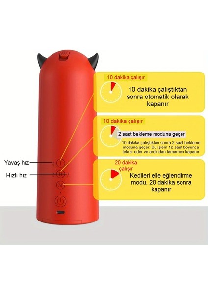 Evcil Hayvan Lazer Oyuncağı Otomatik Dönen, Usb/pilli, 4 Modlu Kedi Köpek Eğlencesi fırsatları
