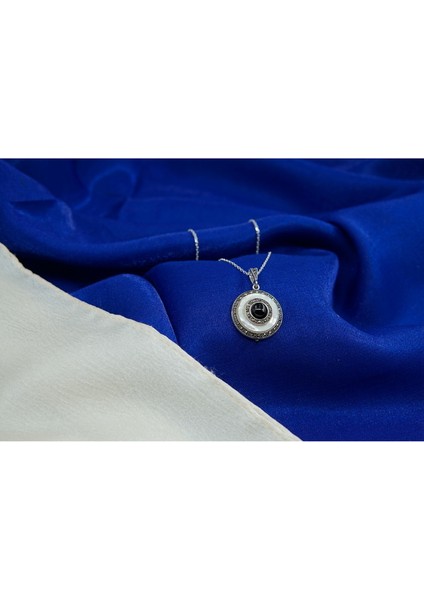 925 Ayar Gümüş Oltu Taşı Yuvarlak Kolye SK0006 indirimleri