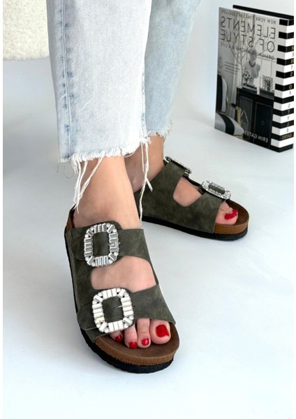 Yeşil Nubuk Terlik modelleri