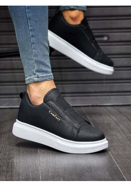 Jack&lion Erkek Siyah Beyaz Sneaker Yüksek Taban Ayakkabı