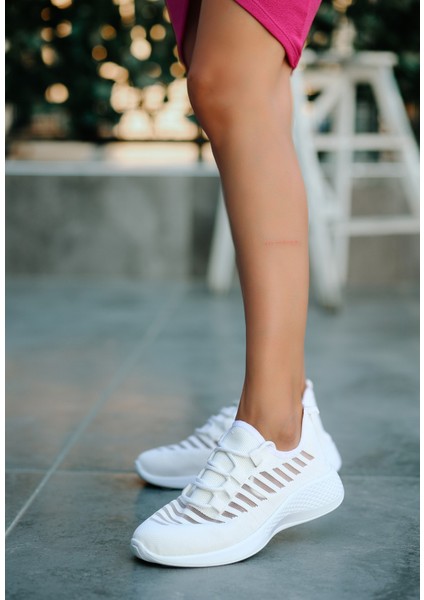 Beyaz Triko Spor Ayakkabı