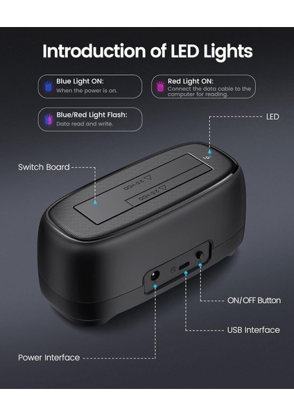 6819C3 Sata 2.5"/3.5" Yuvalı, Kolay Klon, Type-C To USB-A,10GBPS USB 3.2,tak Çalıştır,dock Istasyon