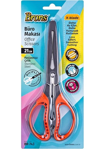 Koruma Kılıflı Makas 21 Cm.