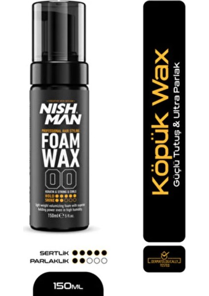 Saç Şekillendirici Köpük Wax 150 ml Elektriklenmeyi Önleyici Kalıntı Bırakmayan Formül indirimleri