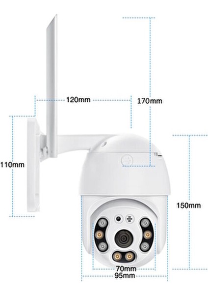 360 Dönebilen Kablosuz Wifi Ip Kamera Speed Dome 1080p FullHD Gece Görüşlü Hareketli Dış Mekan Sesli New Edition fiyatları