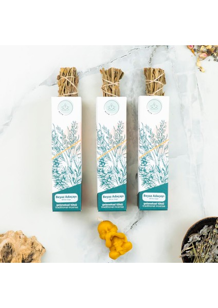 Beyaz Adaçayı Geleneksel Demet Tütsü Seti fiyatları