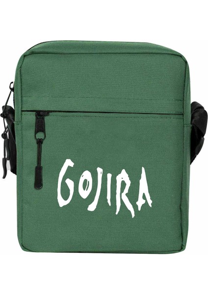 Gojira Logo Omuz Çantası Fermuarlı Yeşil Renk