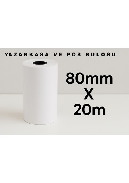 Termal Yazarkasa ve Pos Rulosu 80 mm x 20 Metre 100 Lü Koli fiyatları