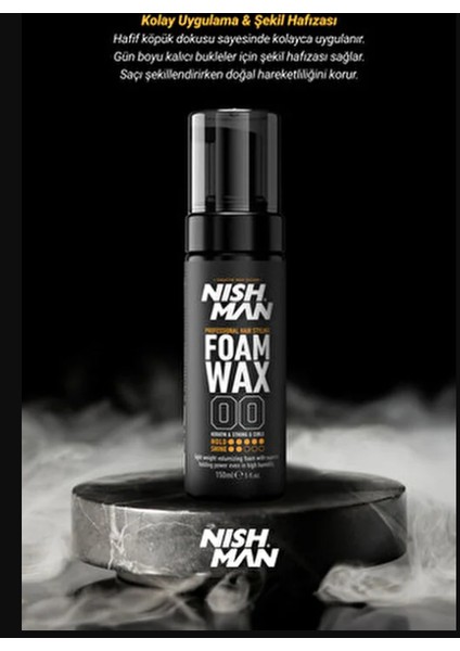 Saç Şekillendirici Köpük Wax 150 ml Elektriklenmeyi Önleyici Kalıntı Bırakmayan Formül