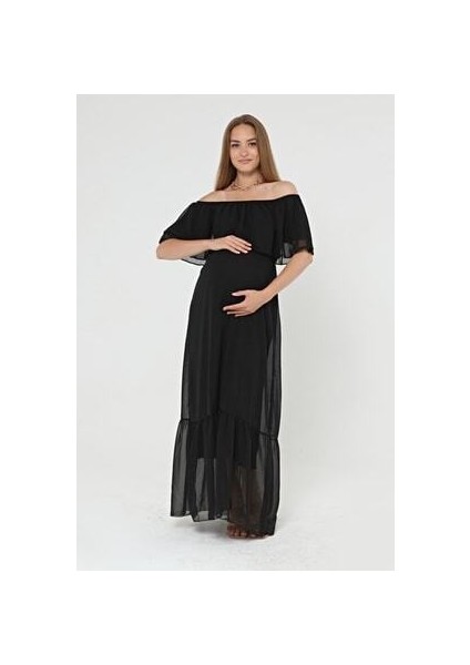 Çekim, Uzun, Hemile, Abiye Şifon Elbise