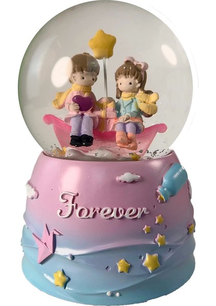 HDY0085 Orta Boy (B) Hediyelik Müzikli Işıklı Kar Atan Kar Küresi (Pilli) Forever fırsatları