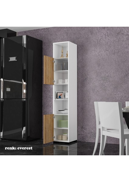 2 Kapaklı 7 Raflı Çok Amaçlı Dolap