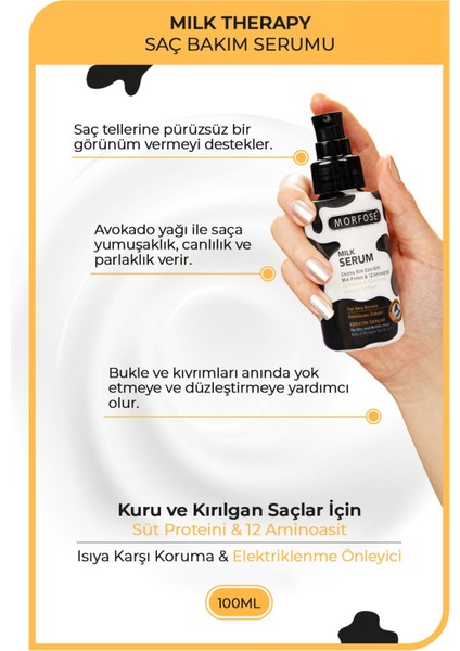 Morfose Milk Therapy Keratin Saç Serumu 100 Ml-Yıpranmış Saçları Onarıcı, Yumuşak ve Canlı Saçlar fiyatları