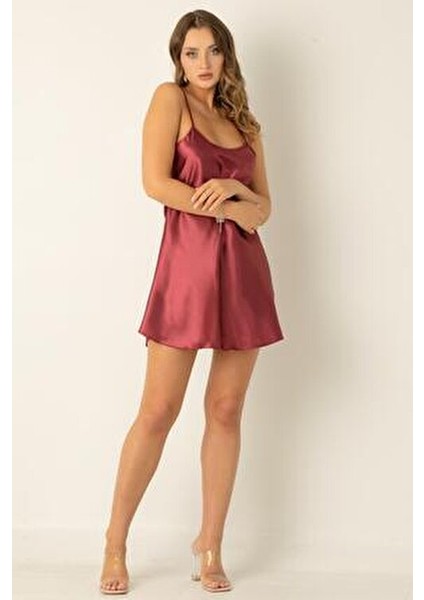 Ince Askılı Mini Saten Gecelik fiyatları