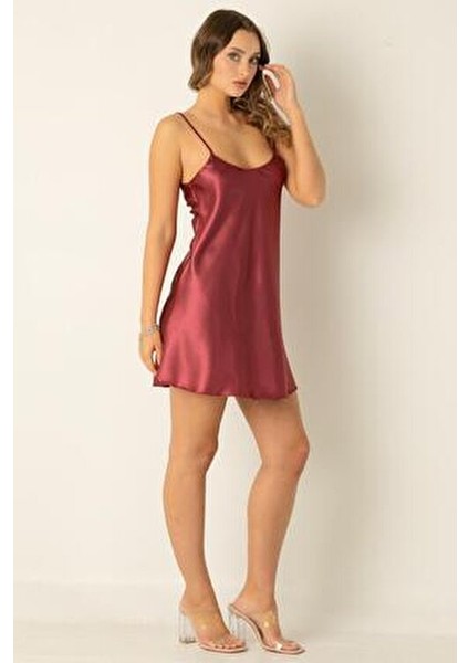 Ince Askılı Mini Saten Gecelik modelleri