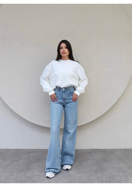 Paça Detay Likralı Wide Leg Jean fiyatları