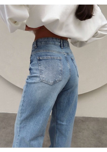 Paça Detay Likralı Wide Leg Jean indirimleri