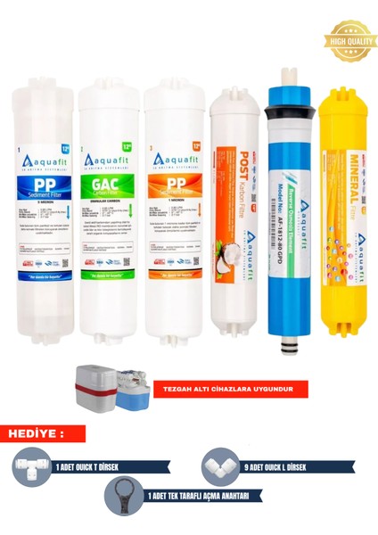 Kapalı Kasa Su Arıtma Cihazı Iki Tarafı Çubuklu 6'lı Filtre Seti