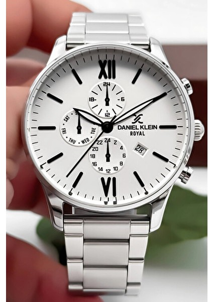 Erkek Kol Saati Takvimli Çelik Kordon Çelik Kasa Gümüş-Beyaz Renk Bileklik Hediyesi Ile modelleri